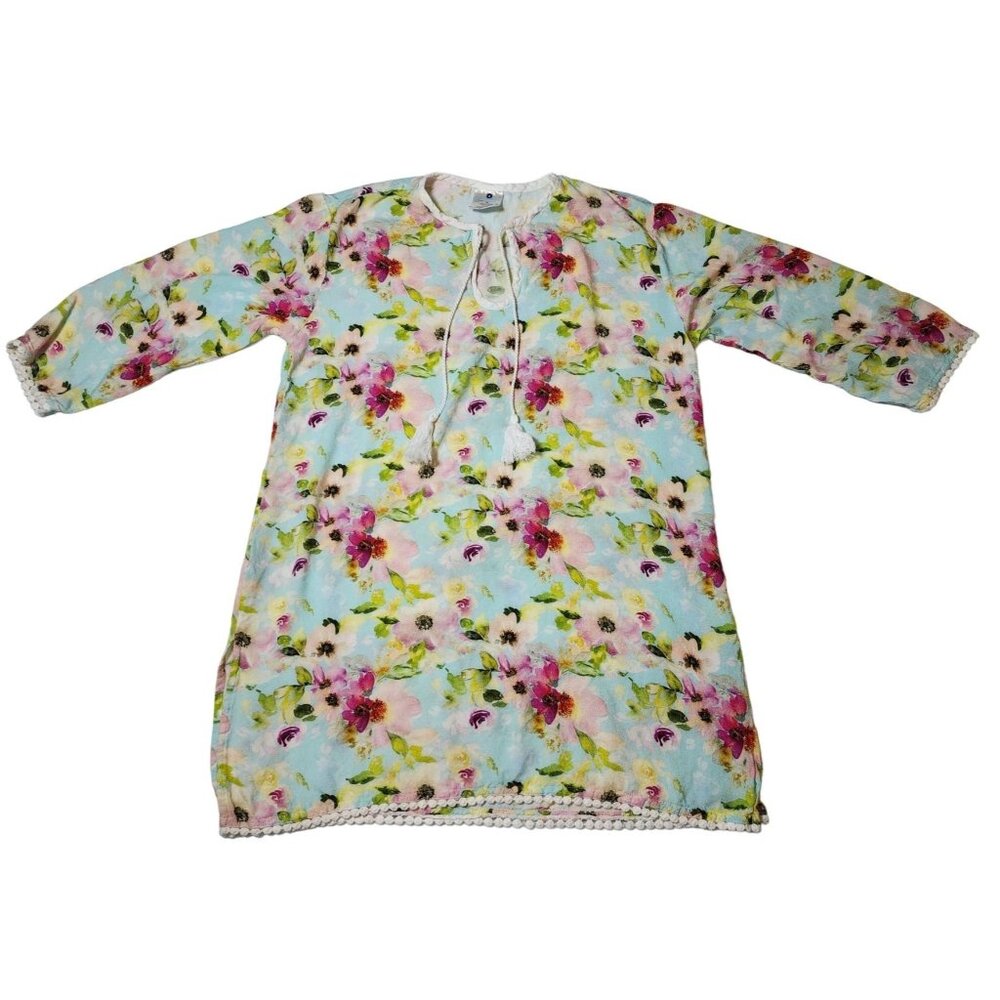 Girls Snapper Rock New Zealand Floral Swimsuit Cover Up Dress Caftan 14 Flowy
